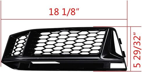 Astra Depot Compatible For A4 B9 S-LINE 2016-2018 Gloss Black Honeycomb Mesh Grille Fog Light Cover Insert Lower Bumper Grill in Saudi Arabia