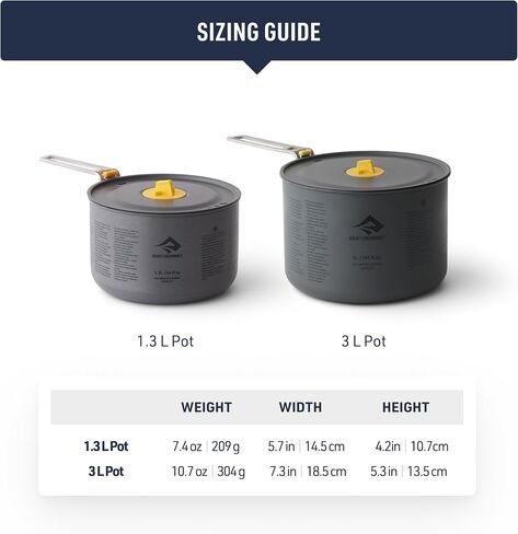 Sea to Summit Frontier Ultralight Two Pot Set for Camping (1.3 Liter Pot, 3 Liter Pot) in Saudi Arabia