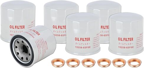 Kefly 15208-65F0E مرشحات زيت المحرك يناسب Nissan Rogue Altima Frontier Pathfinder Kicks Infiniti ، مع حشية المكونات الصرف 11026-JA00A (1 PCS) in Kuwait