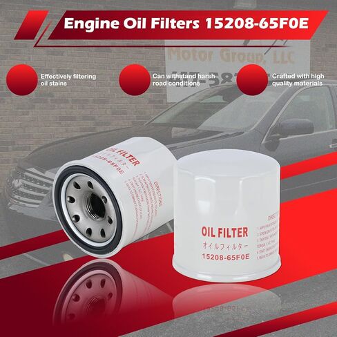 Kefly 15208-65F0E مرشحات زيت المحرك يناسب Nissan Rogue Altima Frontier Pathfinder Kicks Infiniti ، مع حشية المكونات الصرف 11026-JA00A (1 PCS) in Kuwait