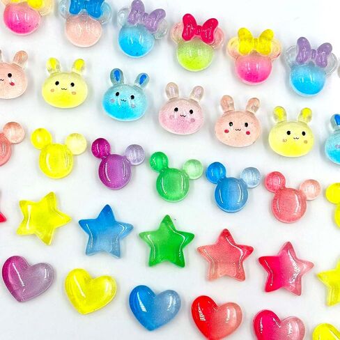 Resin Mouse Head Flatback Charms Decor - 50Pcs Resin Mouse Head Craft Embellishment Cute Mouse Charms Beads Cabochons for DIY Scrapbooking Hair Clip Crafts Phone Case Nail Art Making in Kuwait