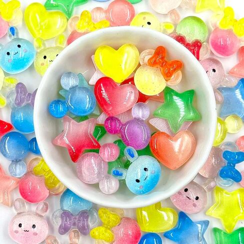 Resin Mouse Head Flatback Charms Decor - 50Pcs Resin Mouse Head Craft Embellishment Cute Mouse Charms Beads Cabochons for DIY Scrapbooking Hair Clip Crafts Phone Case Nail Art Making in Kuwait