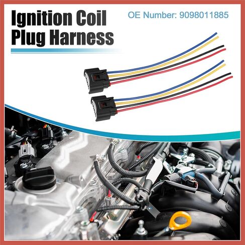 ACROPIX 4pcs Ignition Coil Connector for Scion TC L4 2.4L 2005-2010 for Toyota Camry L4 2.4L 2002-2010 No.9098011885 Car Parts in Saudi Arabia