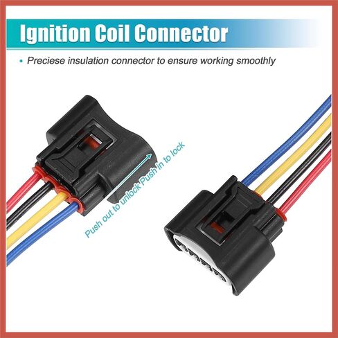 ACROPIX 4pcs Ignition Coil Connector for Scion TC L4 2.4L 2005-2010 for Toyota Camry L4 2.4L 2002-2010 No.9098011885 Car Parts in Saudi Arabia