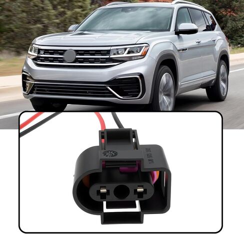 SING F LTD 1Pc 2Pin Car Washer Fluid Sensor Pigtail Plug 1J0973202 6Q0121407 Compatible with VW Z112 Compatible with Golf 15cm in Saudi Arabia