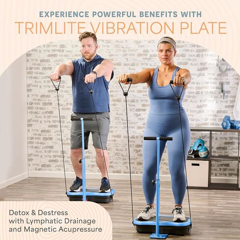 Lifepro TrimLite Vibration Plate Exercise Machine with Handlebars – Whole Body Vibration Platform for Lymphatic Drainage & Weight Loss – 99 Speed Levels, Bluetooth Speaker, Resistance Bands & Remote in Kuwait