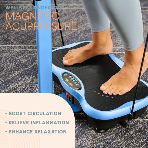 Lifepro TrimLite Vibration Plate Exercise Machine with Handlebars – Whole Body Vibration Platform for Lymphatic Drainage & Weight Loss – 99 Speed Levels, Bluetooth Speaker, Resistance Bands & Remote in Kuwait