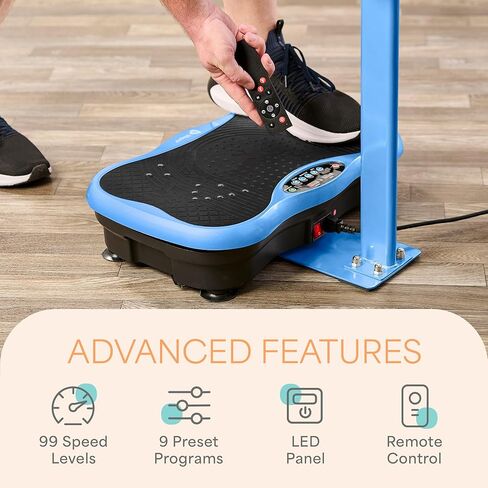Lifepro TrimLite Vibration Plate Exercise Machine with Handlebars – Whole Body Vibration Platform for Lymphatic Drainage & Weight Loss – 99 Speed Levels, Bluetooth Speaker, Resistance Bands & Remote in Kuwait