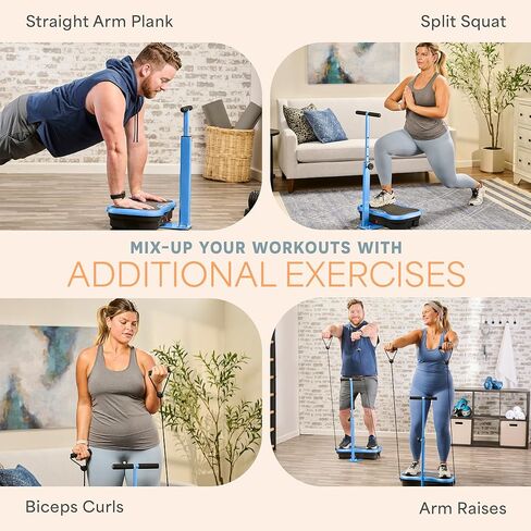 Lifepro TrimLite Vibration Plate Exercise Machine with Handlebars – Whole Body Vibration Platform for Lymphatic Drainage & Weight Loss – 99 Speed Levels, Bluetooth Speaker, Resistance Bands & Remote in Kuwait