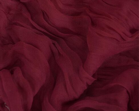 VDS 12 PCS | Burgundy | Cheesecloth Chair Sashes 17"x70" | 100% Cotton Gauze Rustic Aisle Decorations Designed Chair Bows for Wedding Birthday Party Baby Shower Reception Banquet Hotel Event Decor in Kuwait