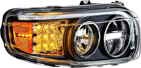 United Pacific 35797 Headlight Assembly, RH, Black Housing, High/Low Beam, Aero Fin Design, with LED Signal, White LED Position Light and Side Marker in Saudi Arabia