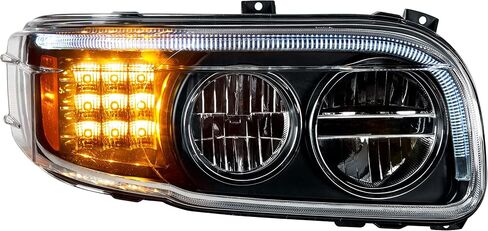United Pacific 35797 Headlight Assembly, RH, Black Housing, High/Low Beam, Aero Fin Design, with LED Signal, White LED Position Light and Side Marker in Saudi Arabia