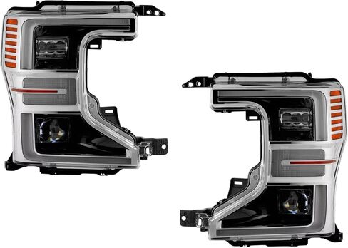 استبدال المصابيح الأمامية لـ Ford F450 Super Duty 2020 2021 2022 مجموعة المصابيح الأمامية LED مع المصابيح ، الجانب الأيسر والأيمن ، FO2502410 ، FO2503410 / LC3Z-13008-M ، LC3Z-13008-L DOT / SAE متمثل in Kuwait
