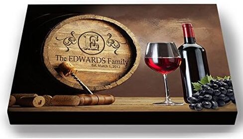 Muralmax Personalized Napa Valley Wine Barrel Canvas Decord - هدايا معلم للآباء والأجداد والزوجين الجدد والاستحمام الزفاف وحفلات التقاعد المكتبية - Size -30x24 in Saudi Arabia