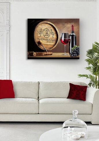 Muralmax Personalized Napa Valley Wine Barrel Canvas Decord - هدايا معلم للآباء والأجداد والزوجين الجدد والاستحمام الزفاف وحفلات التقاعد المكتبية - Size -30x24 in Saudi Arabia