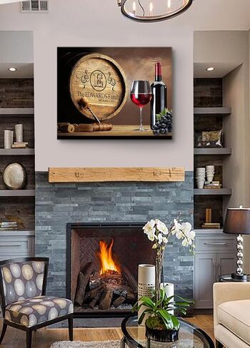 Muralmax Personalized Napa Valley Wine Barrel Canvas Decord - هدايا معلم للآباء والأجداد والزوجين الجدد والاستحمام الزفاف وحفلات التقاعد المكتبية - Size -30x24 in Saudi Arabia