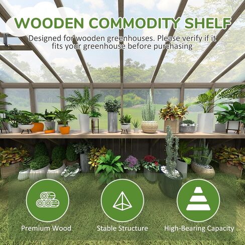 MUPATER 90.67" Wood Shelves Suitable for 6x8 Wood Greenhouse, Large Bearing Capacity, Wall Shelf Storage Floating Shelves for Wooden Greenhouse, Brown (2PCs) in Saudi Arabia