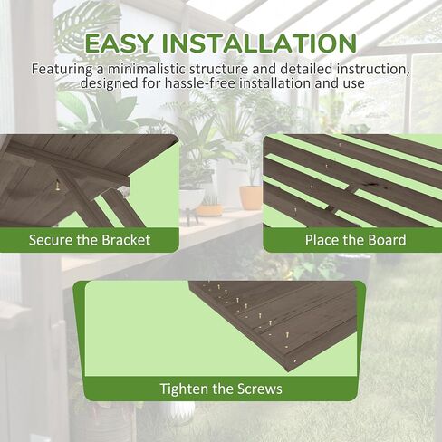 MUPATER 90.67" Wood Shelves Suitable for 6x8 Wood Greenhouse, Large Bearing Capacity, Wall Shelf Storage Floating Shelves for Wooden Greenhouse, Brown (2PCs) in Saudi Arabia