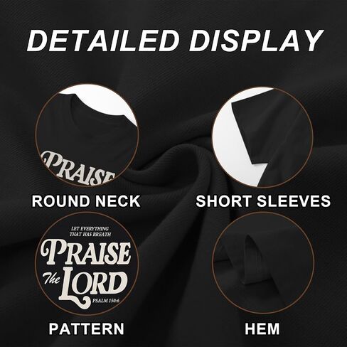 Oversized Christian Shirts for Women Praise The Lord T-Shirt Religious Bible Verse Tshirt God Jesus Shirt Graphic Tee in Kuwait