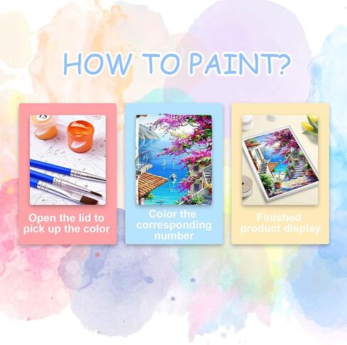Flower Paint by Numbers Kit for Adults-Paint by Number for Adults Floral, Rose Paints by Numbers Kit on Canvas for Gift Home Wall Decor (Flowers, 16x20 inch) in Kuwait
