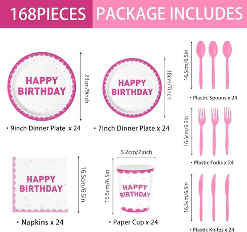 168pcs Pink Mouse Party Party Supplies Girls Birthday Plates Napkins Paper 1st 2nd 3rd Tableware Set Party Birthday Party Stariber Mathware Service 24 ضيفًا in Kuwait