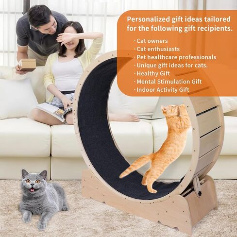 Large Cat Exercise Wheel 40 Inch Treadmill Exerciser for Indoor Cats Love Kitty Running Toy Walking Training for Fitness Weight Loss Device Suitable for Most Cats Physical Exercise Activity in Saudi Arabia