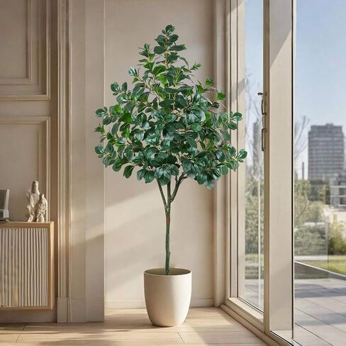 7.9FT(94.5in) Artificial Palm Tree, 3 Trunks UV Resistant Fake Palm Plants Outdoor Indoor, Plantas Artificiales Decorativas Grandes, Perfect for Patio, Poolside, Home Indoor Aesthetic Decor in Saudi Arabia