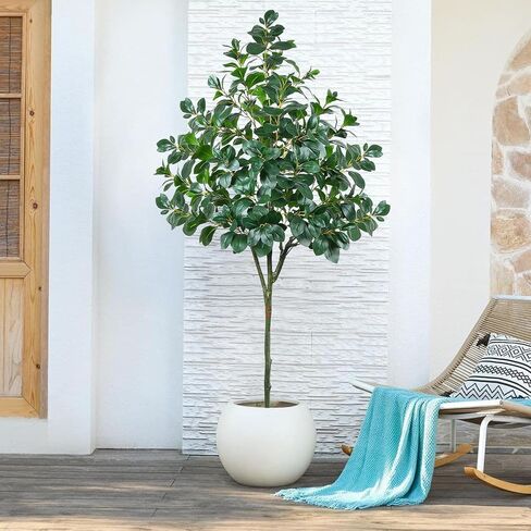 7.9FT(94.5in) Artificial Palm Tree, 3 Trunks UV Resistant Fake Palm Plants Outdoor Indoor, Plantas Artificiales Decorativas Grandes, Perfect for Patio, Poolside, Home Indoor Aesthetic Decor in Saudi Arabia