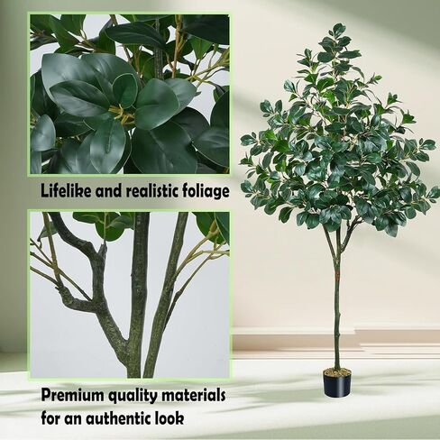 7.9FT(94.5in) Artificial Palm Tree, 3 Trunks UV Resistant Fake Palm Plants Outdoor Indoor, Plantas Artificiales Decorativas Grandes, Perfect for Patio, Poolside, Home Indoor Aesthetic Decor in Saudi Arabia