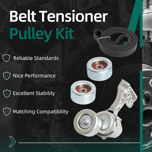 4PCS Drive Belt Tensioner Pulley Kit 38410 for Lexus ES350 2007-2012, for Lexus RX350 2007-2009, for Toyota Avalon 2015-2012, for Toyota Camry 2007-2011, for Toyota Sienna 2007-2010, 3.5L V6 in Saudi Arabia