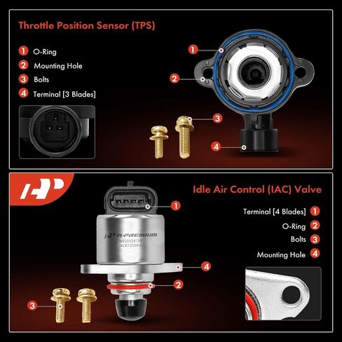 A-premium idle control Valve IAC + Throttle Position Sensor TPS متوافق مع شيفروليه سيلفرادو 1500 ، Tahoe & GMC Sierra 1500 ، Yukon & Cadillac Escalade & Oldsmobile Bravada & Isuzu Hombre in Saudi Arabia