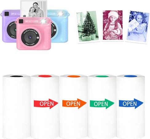 Printer Paper 6 Rolls for Kids Instant Print Camera Paper Roll Refill HD Thermal Printing Paper Diy Set Portable in Saudi Arabia