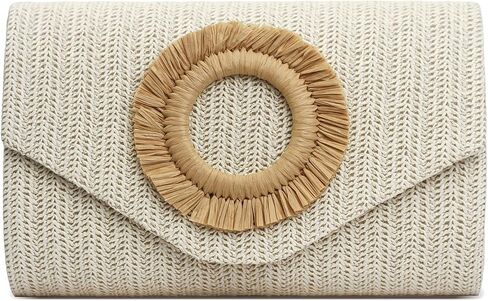 Straw Clutch Purse for Women,Summer Woven Beach Bag,Envelope Evening Handbags for Wedding Vacation Travel Party 2025 in Saudi Arabia