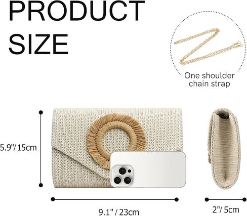 Straw Clutch Purse for Women,Summer Woven Beach Bag,Envelope Evening Handbags for Wedding Vacation Travel Party 2025 in Saudi Arabia