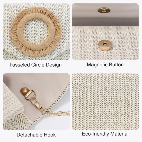 Straw Clutch Purse for Women,Summer Woven Beach Bag,Envelope Evening Handbags for Wedding Vacation Travel Party 2025 in Saudi Arabia