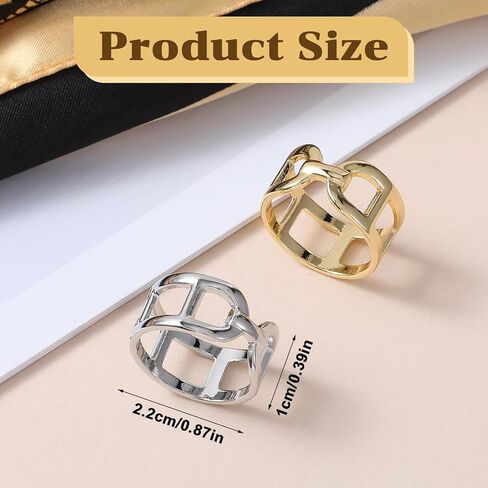 2 Pcs Scarf Ring for Women, Gold Sliver Scarf Clips Metal Scarf Slide Buckle Silk Scarves Pin Shawl Clips Shawl Clasp Holder Scarfs Accessories for T-Shirt Neckerchief in Saudi Arabia