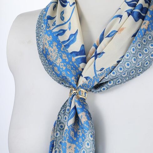 2 Pcs Scarf Ring for Women, Gold Sliver Scarf Clips Metal Scarf Slide Buckle Silk Scarves Pin Shawl Clips Shawl Clasp Holder Scarfs Accessories for T-Shirt Neckerchief in Saudi Arabia