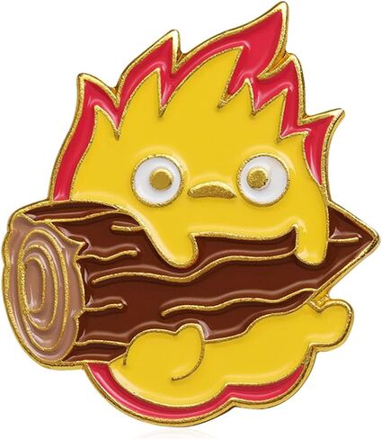 Lovely Cartoon Ball of Fire Calcifer Brooch Pin Badge for Anime Movie Fans Collection Memorial Jewelry in Saudi Arabia