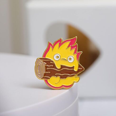 Lovely Cartoon Ball of Fire Calcifer Brooch Pin Badge for Anime Movie Fans Collection Memorial Jewelry in Saudi Arabia