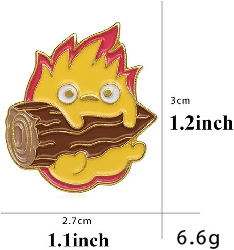 Lovely Cartoon Ball of Fire Calcifer Brooch Pin Badge for Anime Movie Fans Collection Memorial Jewelry in Saudi Arabia