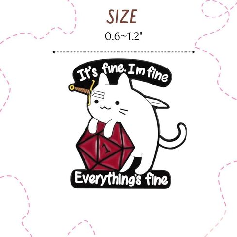 12PC Cat Pins Enamel Brooch Pin Black Orange Cats Bulk for Women Adult Cats Lady Veterinarian Jacket Bagpack Lapel Push Animal Coffee This is Fine Button Badge Cute Fun Funny Cartoon Novelty Gift in Saudi Arabia