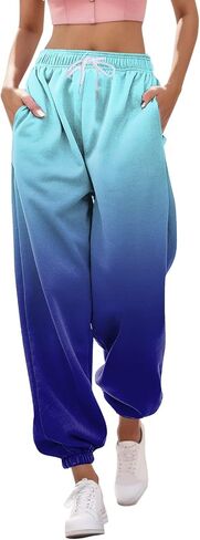 Womens Sweatpants 2025 High Waisted Baggy Gradient Cinch Bottom Athletic Workout Joggers Lounge Pants with Pockets in Kuwait