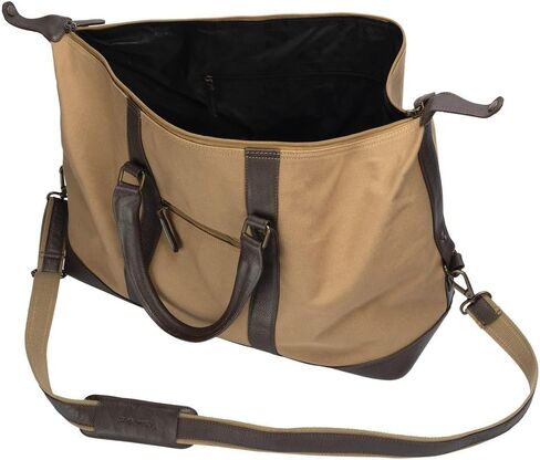 Schneiders Heritage Canvas و Leather Duffle Bag لعرض الخيول ورحلات الحظيرة | سعة كبيرة | قماشية 14oz ثقيلة | الأجهزة البرونزية القديمة | حزام كتف جلدي قابل للتعديل | لون تان in Saudi Arabia