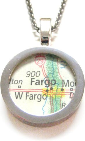 Kiola Designs Fargo North Dakota Map Pendant Necklace in Saudi Arabia