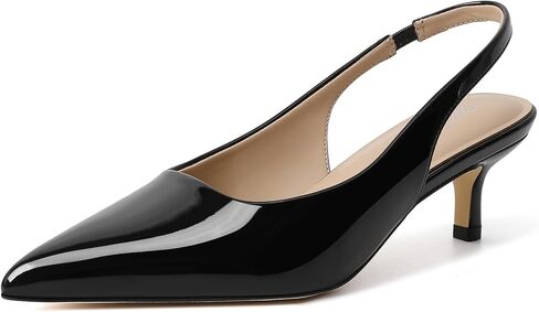 Kitten Heels for Women Closed Pointed Toe Kitty Slingback Dressy Low Heeled Pumps Fashion Casual Herls Bridal Dress Shoes in Kuwait