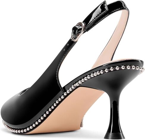 مدببة Castamere Womens بوضع مقربة من مضخات Slingback Pumps هريرة كعب فستان غير رسمي على براءات الاختراع أحذية جلدية in Saudi Arabia