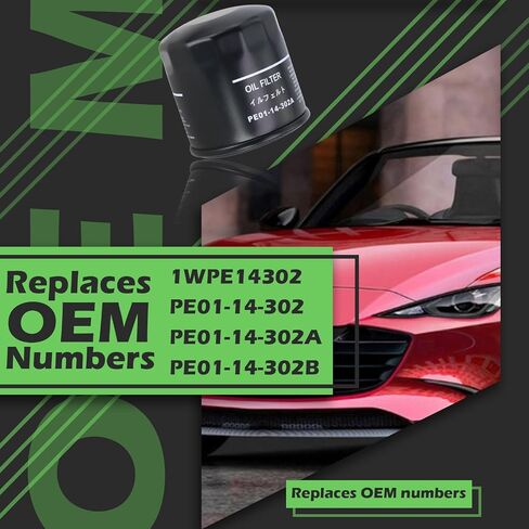 مرشحات زيت المحرك Kefly PE01-14-302A يناسب Mazda 3 6 Cx-3 Cx-30 Cx-5 Cx-50 Mx-5 Miata ، مع حشية مكونة الصرف (1pcs) in Saudi Arabia