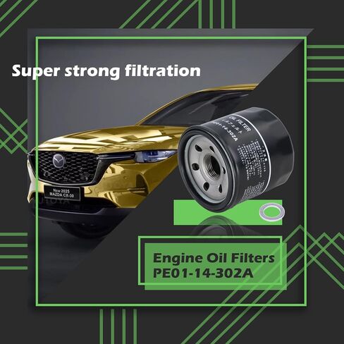 مرشحات زيت المحرك Kefly PE01-14-302A يناسب Mazda 3 6 Cx-3 Cx-30 Cx-5 Cx-50 Mx-5 Miata ، مع حشية مكونة الصرف (1pcs) in Saudi Arabia