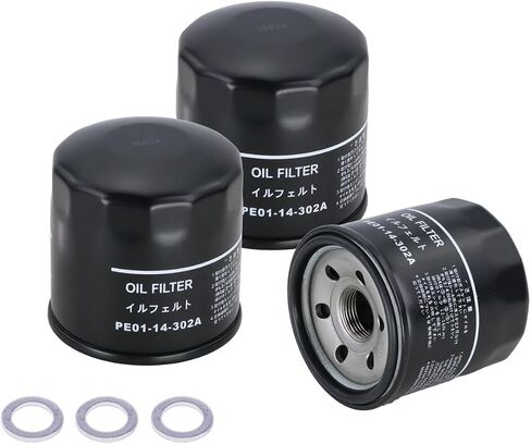 Kefly PE01-14-302A Engine Oil Filters Fits for Mazda 3 6 CX-3 CX-30 CX-5 CX-50 MX-5 Miata, with Drain Plug Gasket (1PCS) in Kuwait