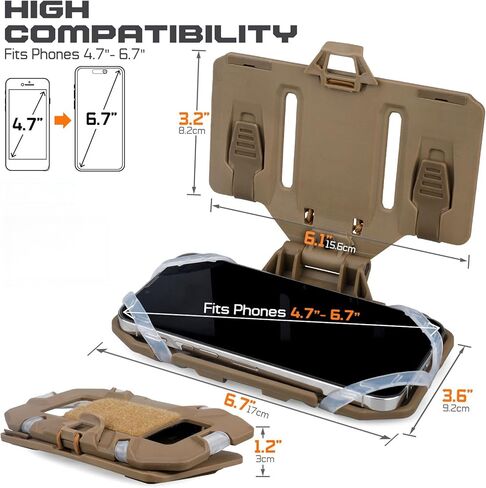 WYNEX التكتيكية لوحة الناقل الهاتف جبل مولي سترة الملحقات هاتف محمول حامل الصدر لحجم الشاشة 4.7 "-6.7" in Kuwait